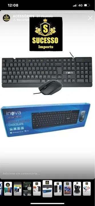 Teclado e mouse USB 