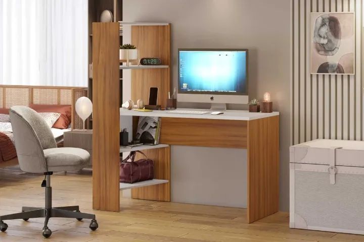 sala escritorio mesa office com estante  - Foto 2