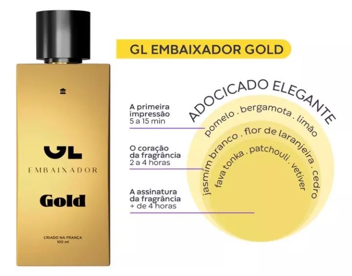 Perfume Gl Embaixador Gold Masculino 100ml - Novo