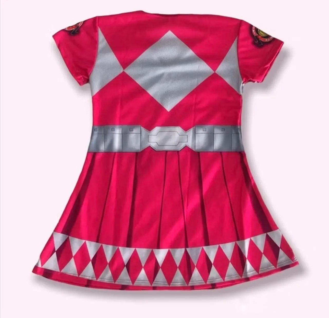Fantasia + Máscara - Power Ranger Rosa Infantil - Foto 2