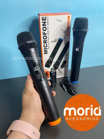 Microfones Sem Fio Dinâmico Profissional Recarregável V16U Com Receptor USB<br>