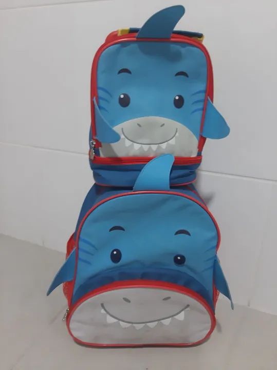 Aceito oferta Conjunto de Mochila e lancheira Infantil Tubarão