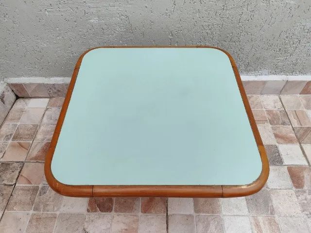 Mesa de Canto Quadrada com Tampo de Madeira Conservada - Foto 2