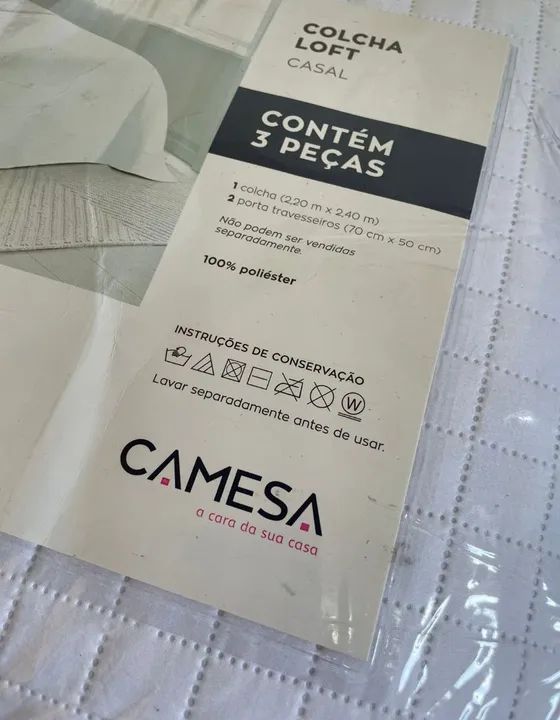 Colcha Loft Casal 3 Peças - Cama Mesa e Banho - Foto 3