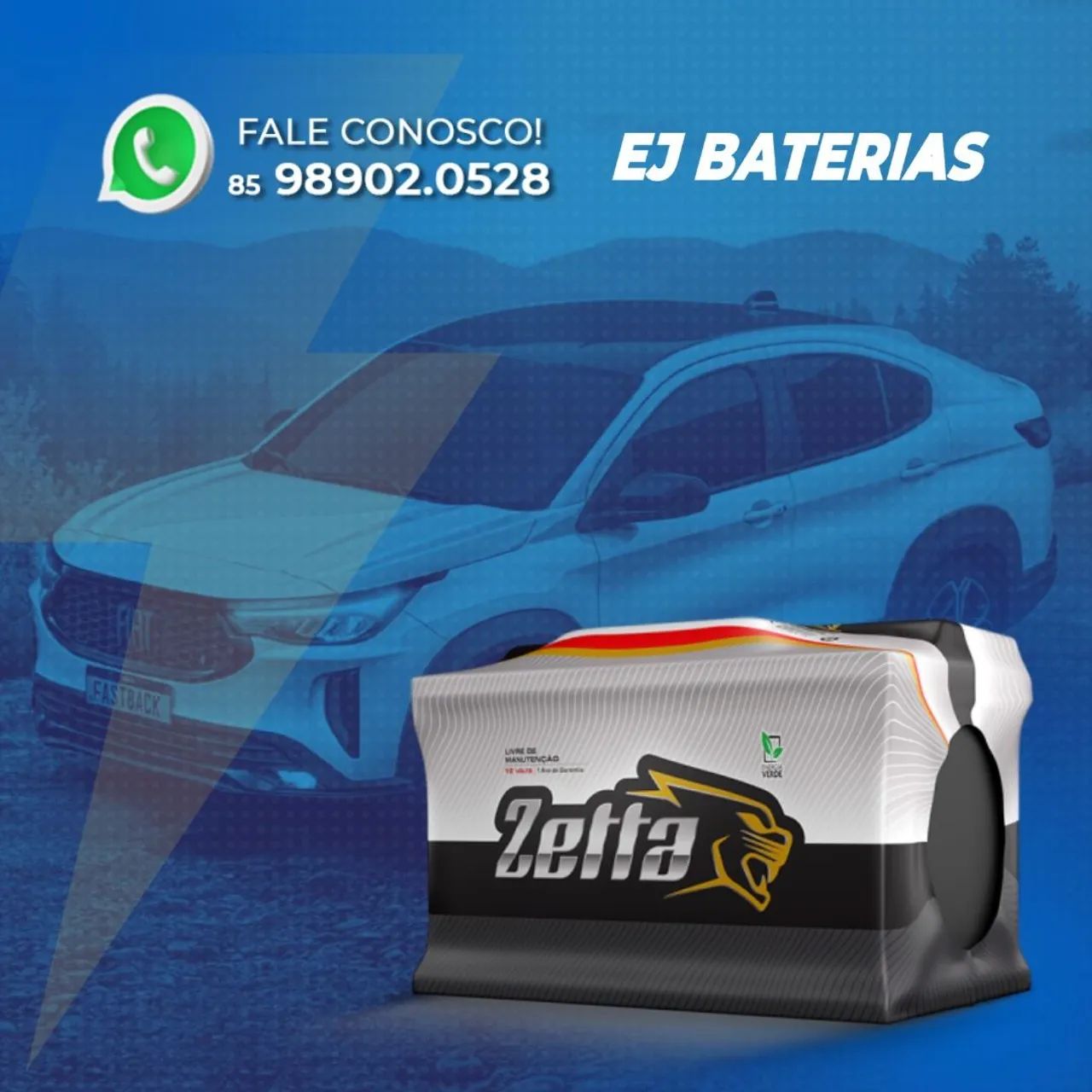 Baterias 100 amperes zetta de caminhão e trator 