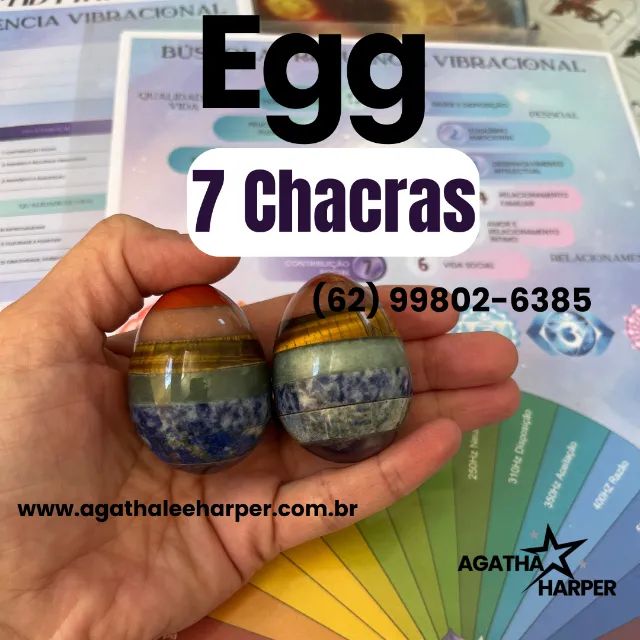 Ovo egg de pedra semipreciosas dos 7 chacras - Foto 3