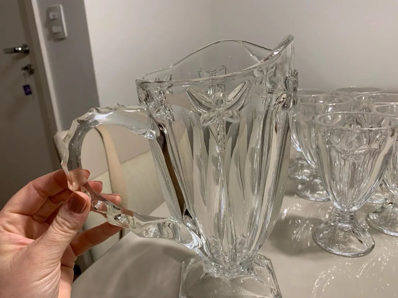 Conjunto Jarra e Copos libélula 