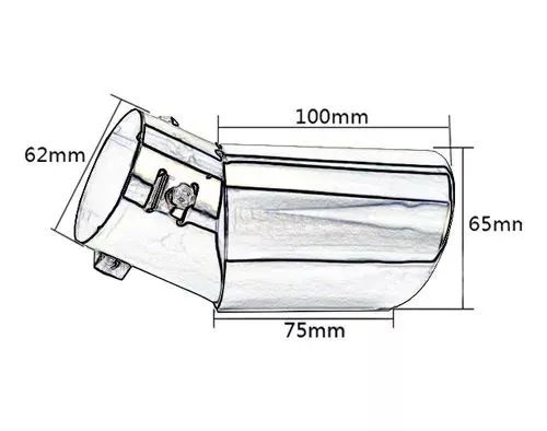 Ponteira escapamento CURVO Universal com bocal ovalado encaixe Honda CRV Civic fit e outro - Foto 4