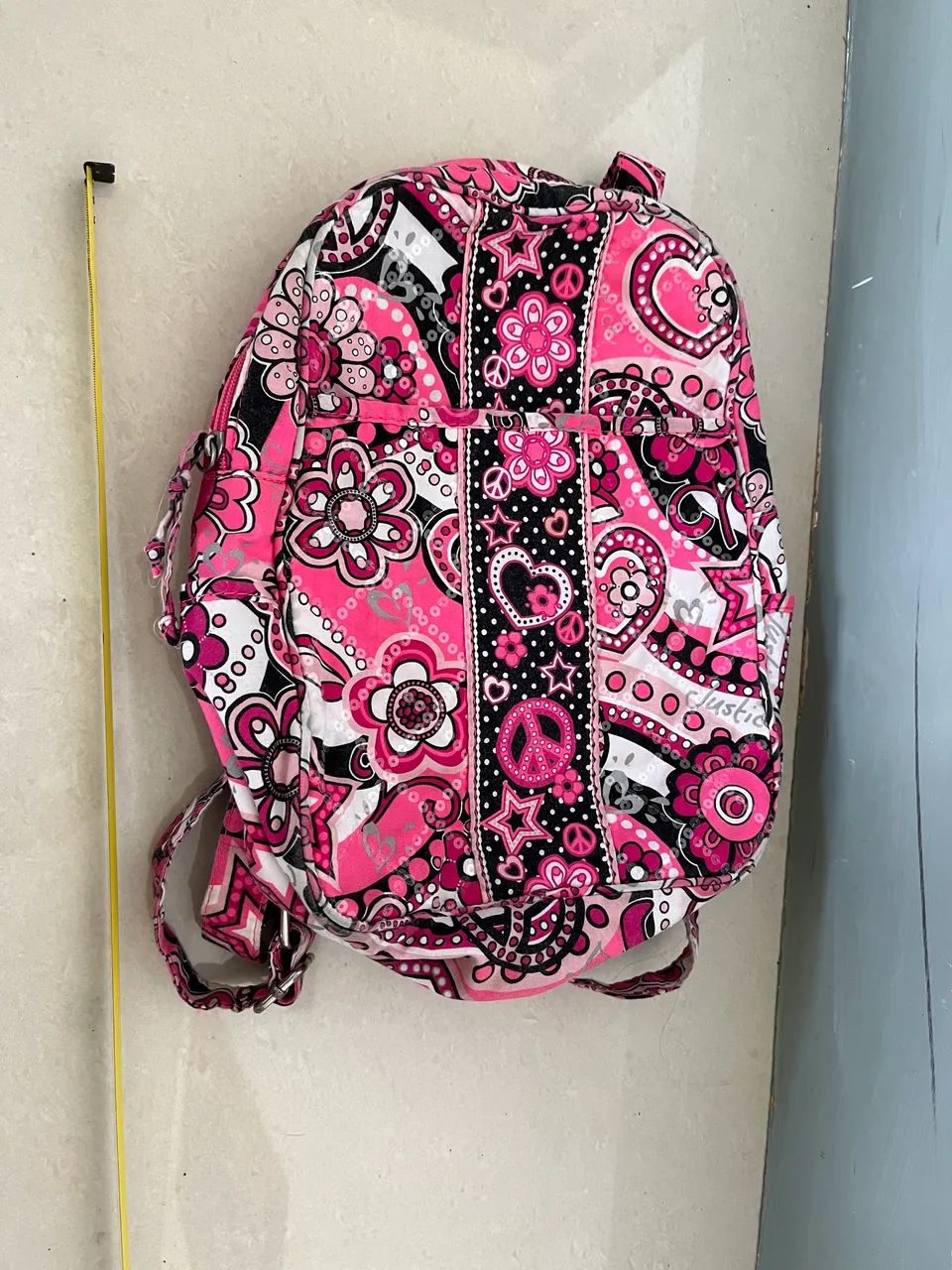 Mochila infantil rosa tecido pequena - Foto 3