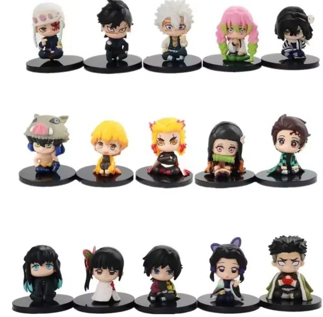 Kit 15pças de Bonecos do Demon Slayer