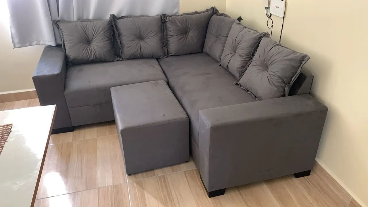 Sofá de Canto Bege Novo/ sofá barato / entrega rápida  - Foto 2