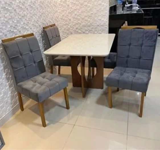 sala mesa jantar com tampo de vidro  - Foto 3