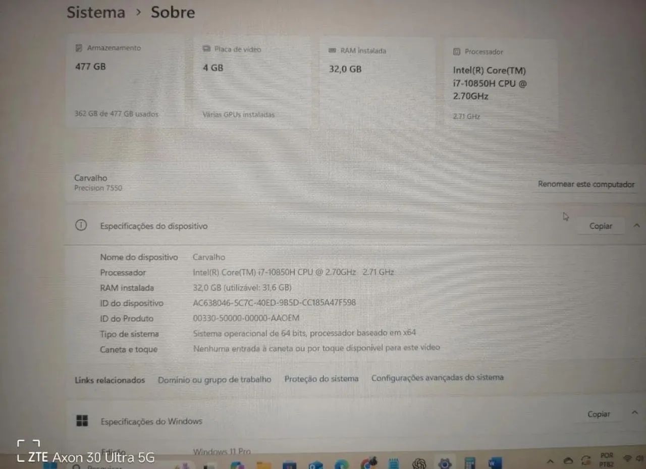 Vendo notebook DELL precision 7550  - Foto 3