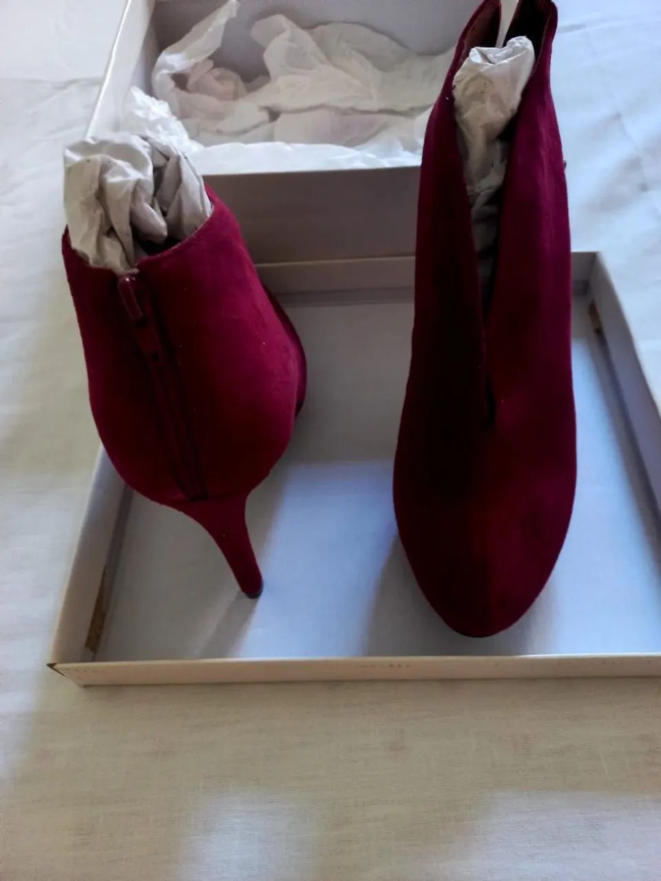 Sapatos Novos Ankle Boot Camurça - Foto 3