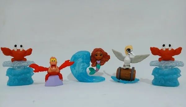 Lote de Miniaturas Colecionaveis - Princesa Ariel e seus Amigos - Medidas Aprox 9cm 