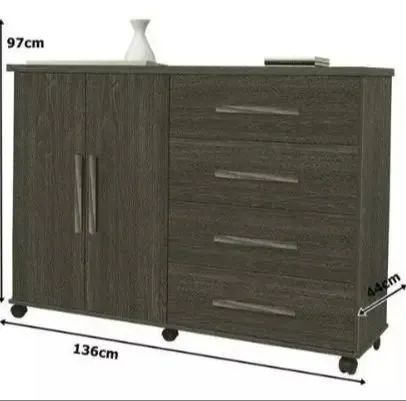 Cômoda 4 Gavetas e 2 Portas Branco Móveis Primus Bali - Foto 3