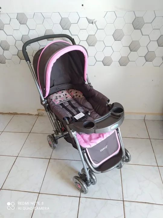 Carrinho de Bebê Cosco - Rosa reversível  - Foto 4