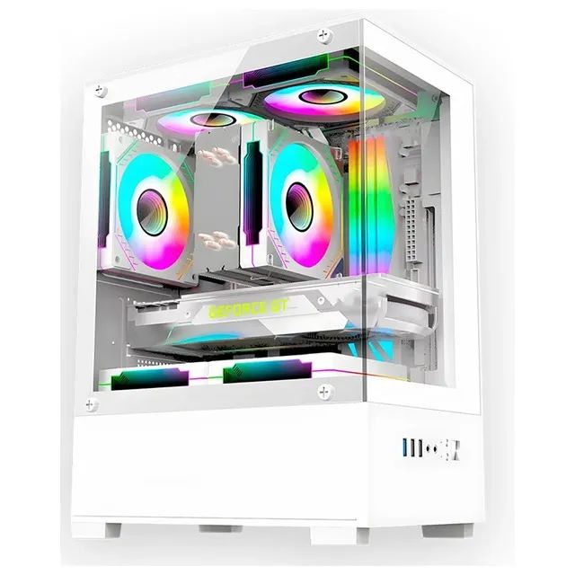  Gabinete Gamer Duex DXJ250-2 WH White *Com 3 Fans* - Micro-ATX, Mini-ITX - WZetta