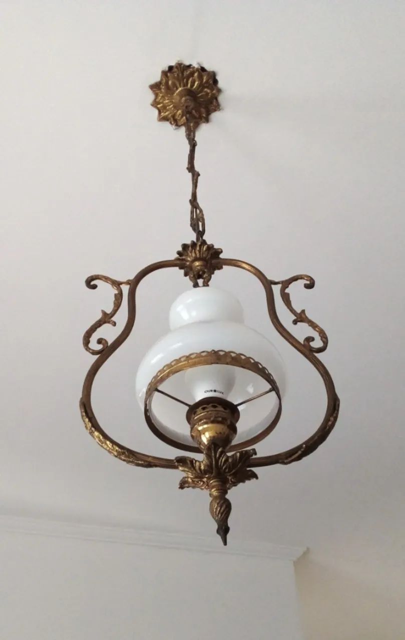 Lustre pendente de bronze antigo - Foto 2