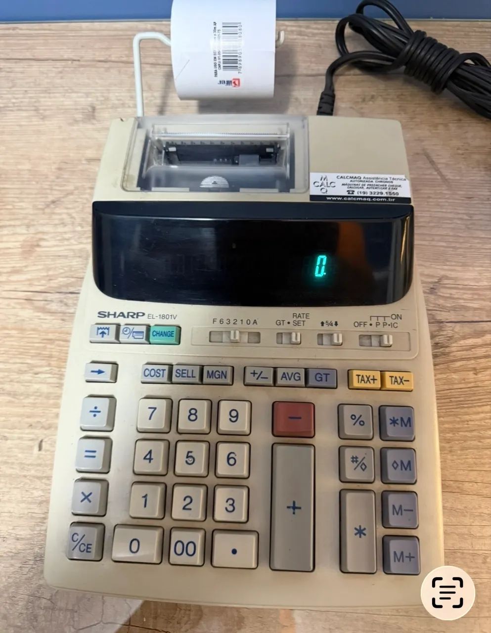 Calculadora sharp 1801V de mesa com bobina 