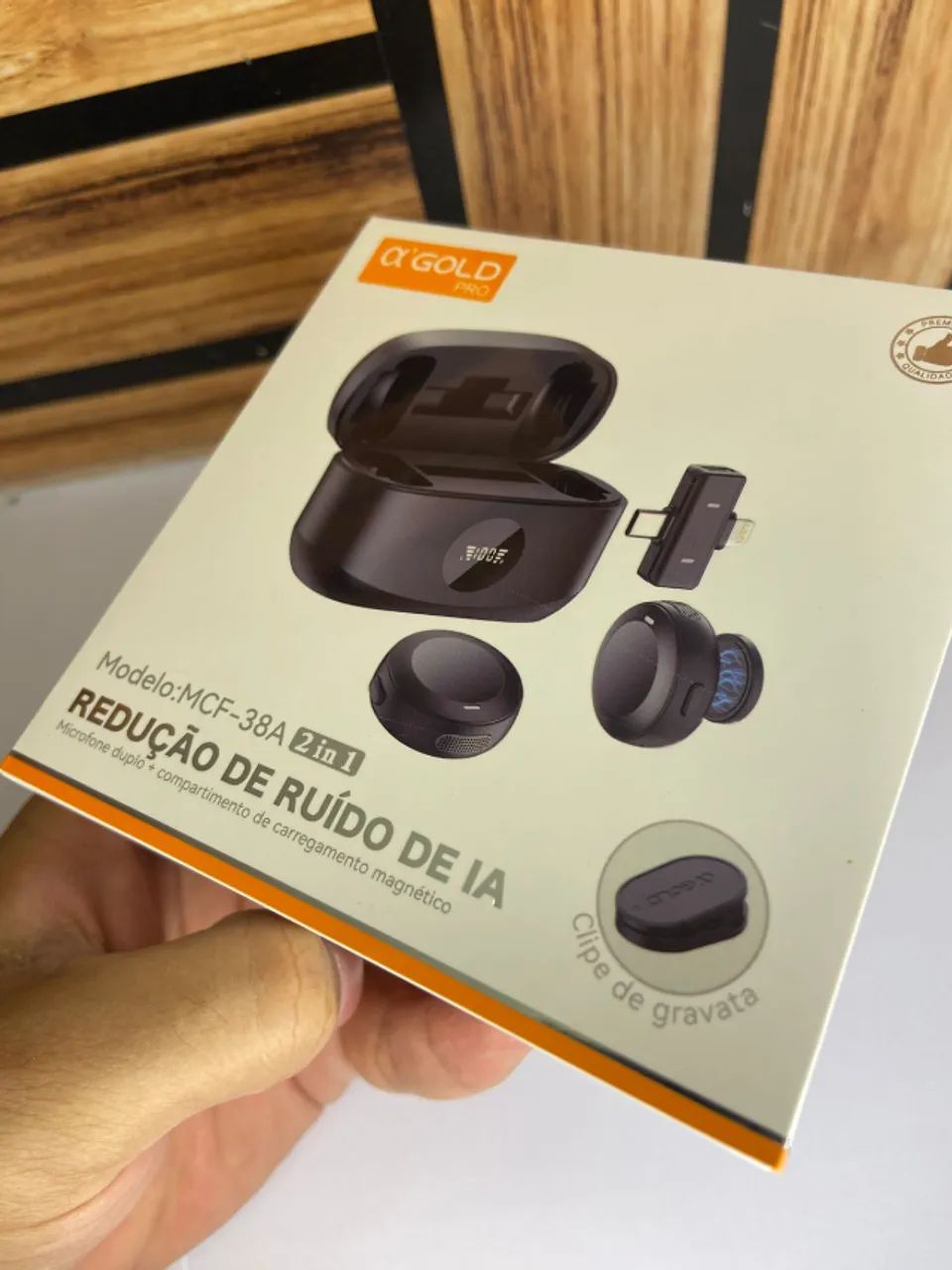 Microfone Lapela Duplo sem Fio MCF-38 A Gold an5