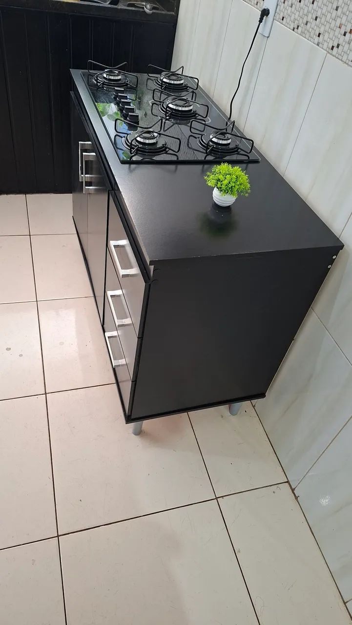 Balcão + fogão cooktop 5 bocas. - Foto 6