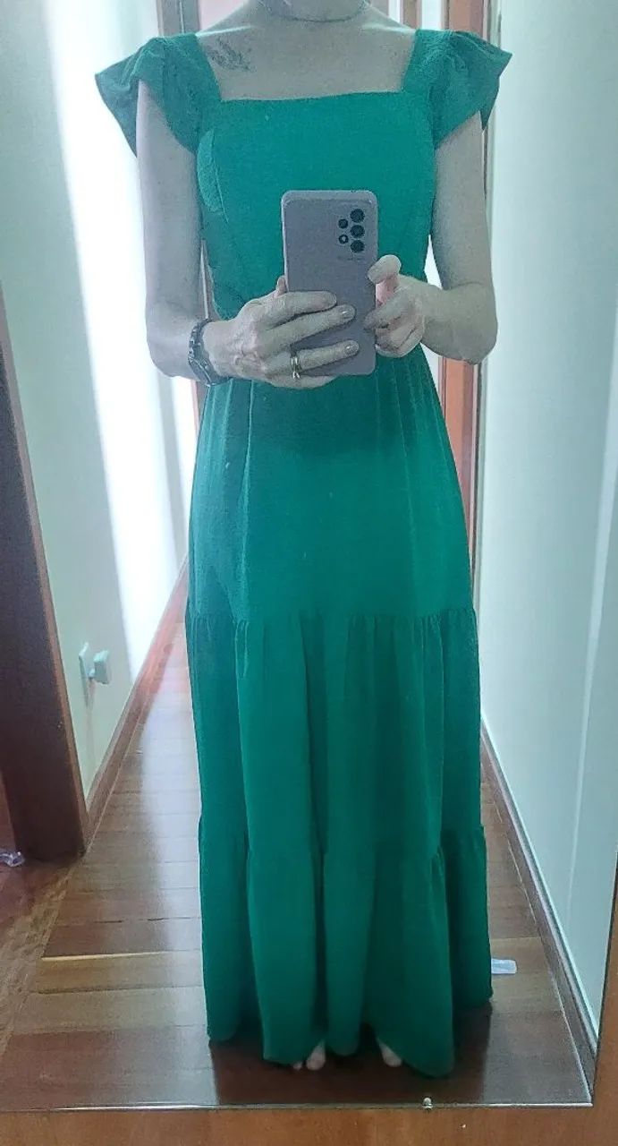 Vestido longo verde P