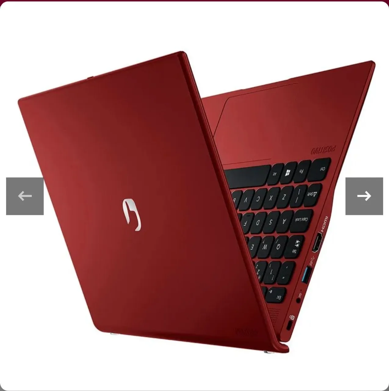 Notebook vermelho - ótimo para o dia a dia