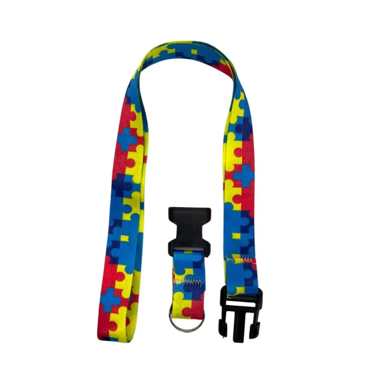Cordão Autismo - Quebra cabeça com porta-crachá  - Foto 2