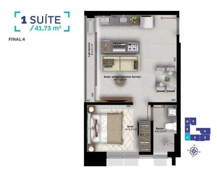 FLAT 41 metros quadrados com 1 quarto em Setor Oeste - Goiânia - GO