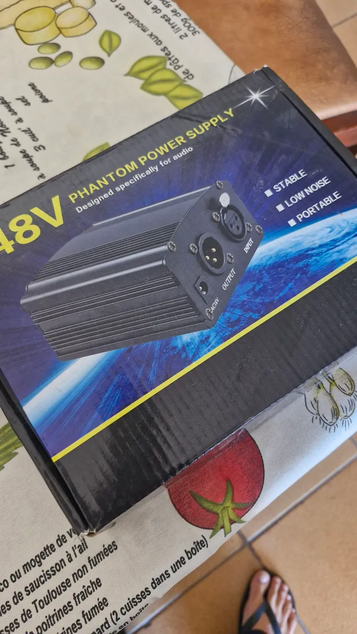 Phantom Power Supply 48V + 2 cabos XLR