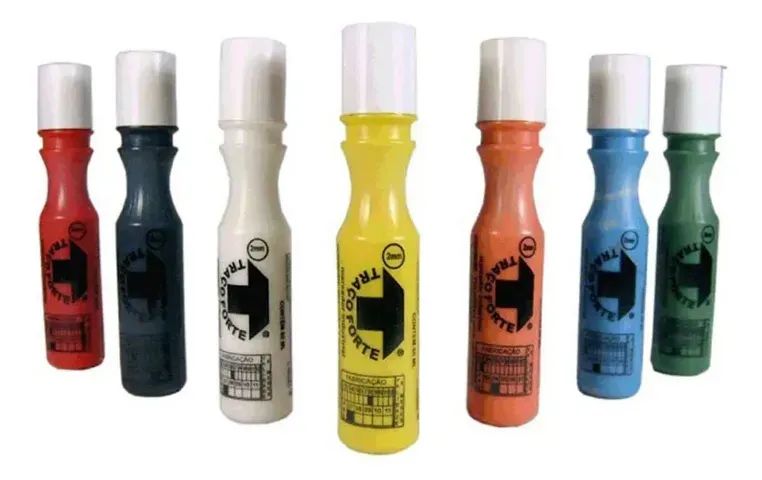 Marcador Industrial Amarelo Bico 2mm 60ml Traço Forte Baden  - Foto 3