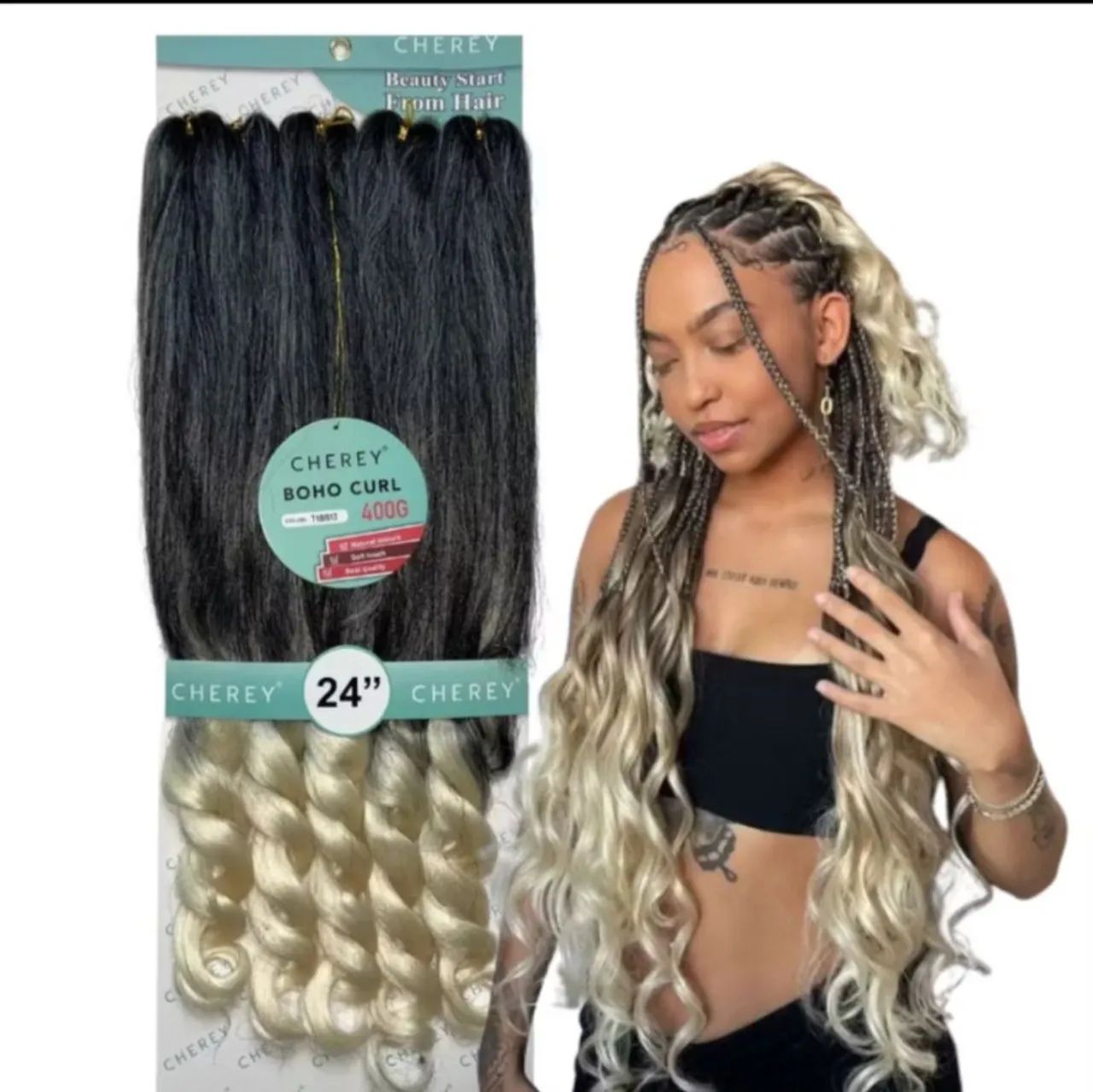 Cabelo Sintético Boho Curl 400gr 60cm - Foto 3