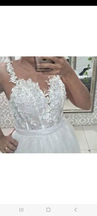 Vestido de noiva corpete e saia 