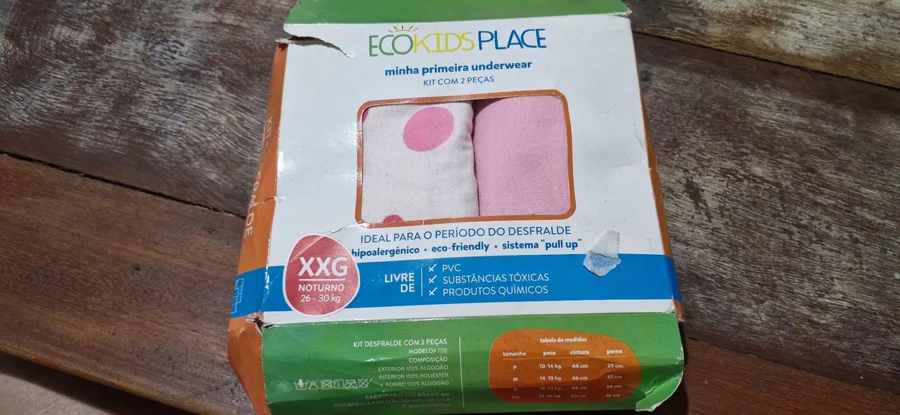 Kit com 2 calcinhas fraldaecologica xxg (26/30kg) ideal para desfralde