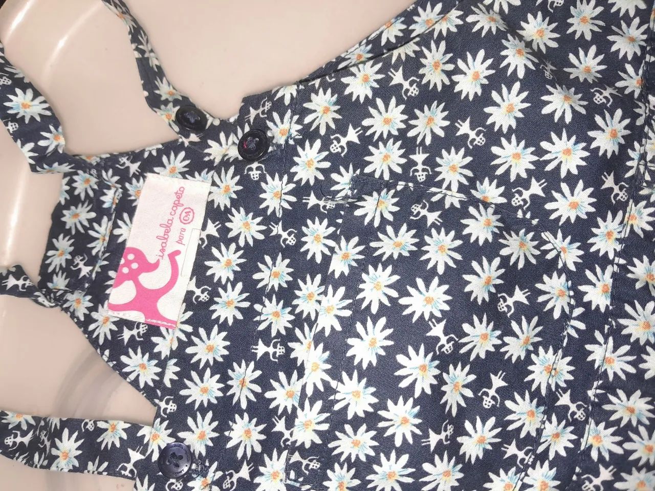 Jardineira margaridas da Isabella capeto tamanho 9/12 meses - Foto 4