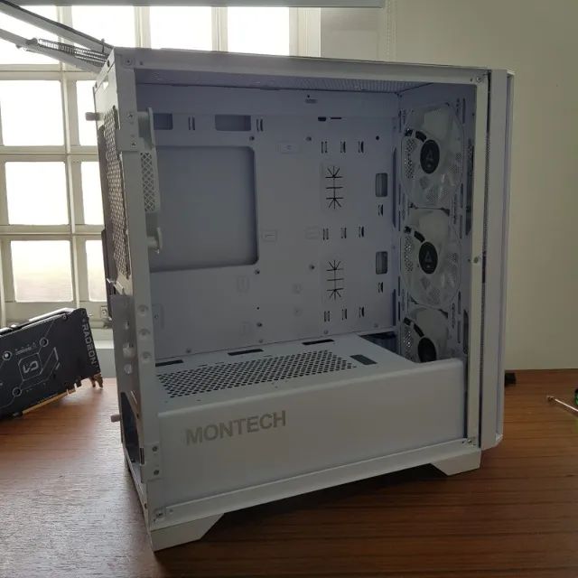 Gabinete Gamer Montech AIR 100 ARGB, Mini Tower, White, mATX, 4 Fans, Vidro Temperado - Foto 2