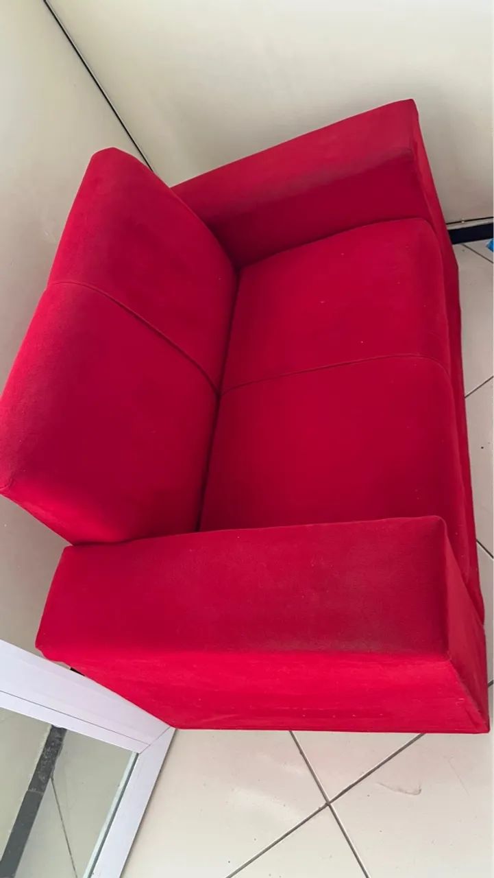 Sofá de 2 Lugares Vermelho - Foto 2