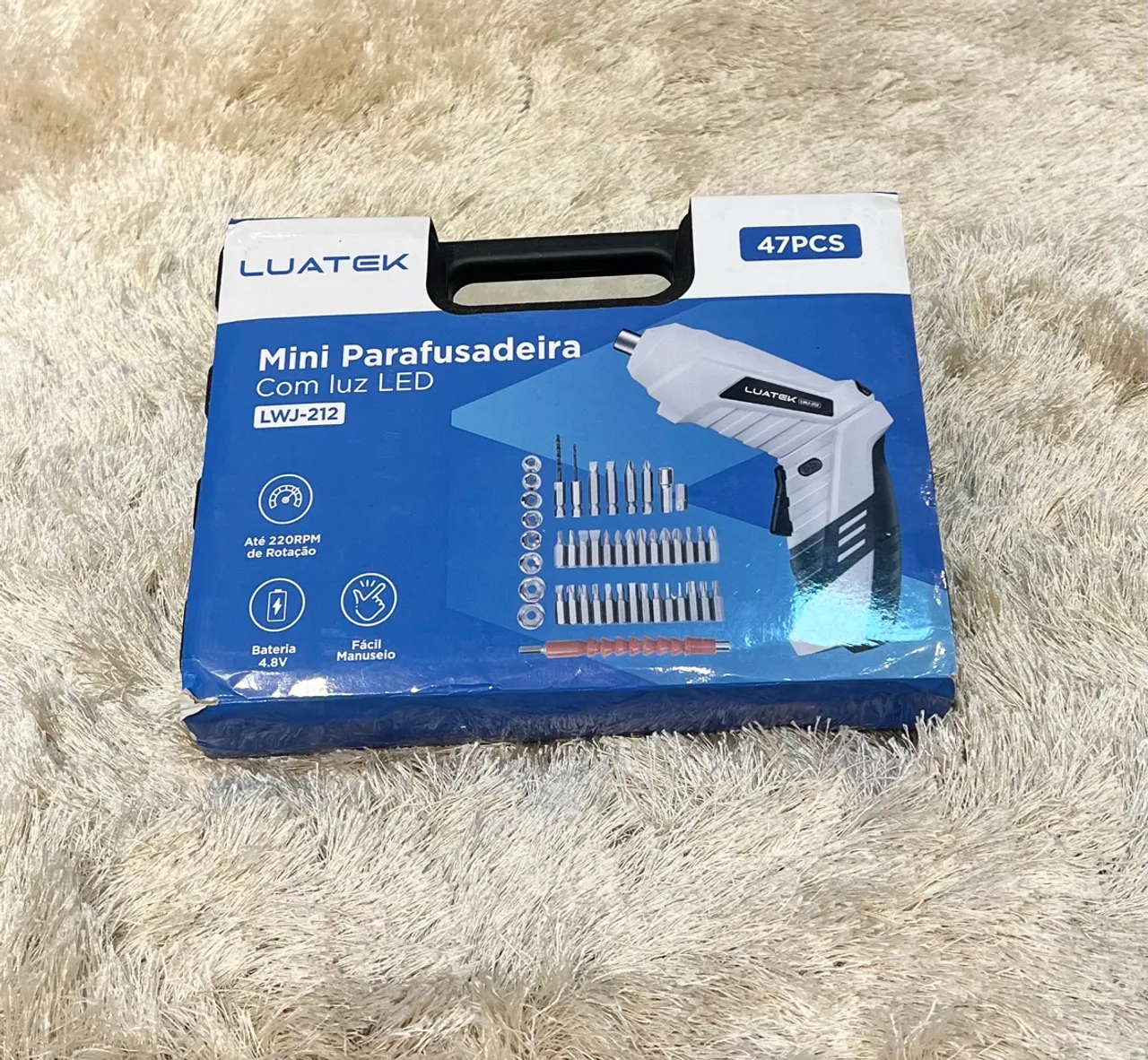 Mini Parafusadeira Luatek - Kit com 47 Peças