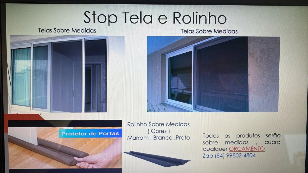 Tela de mosquiteiro e rede de proteção e Rolinho de porta 