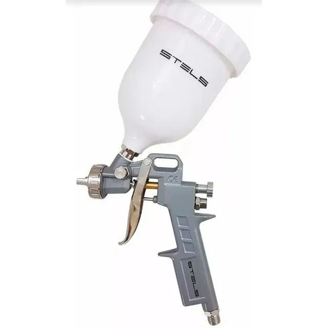 PISTOLA DE PINTURA TANQUE ALTO 1000ML C/ 3 BICOS 1,2/ 1,5/ 1,8MM STELS - 5731555
