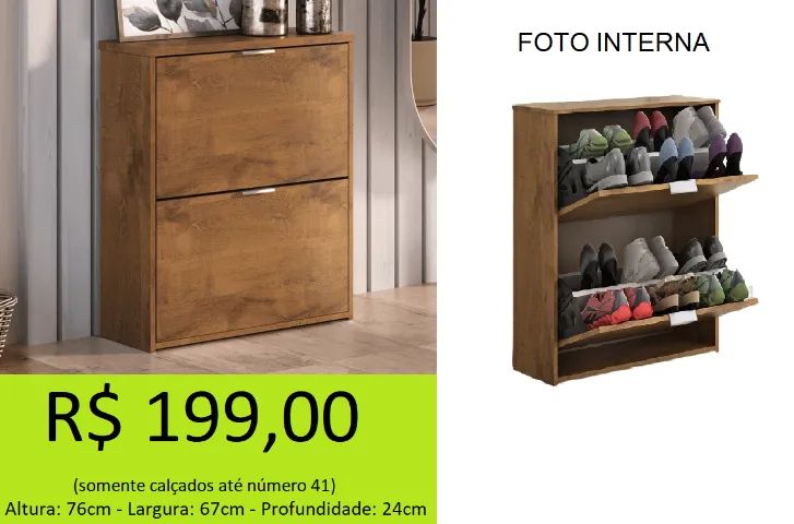 Sapateira duas portas - simplifique seu espaço  - Foto 3
