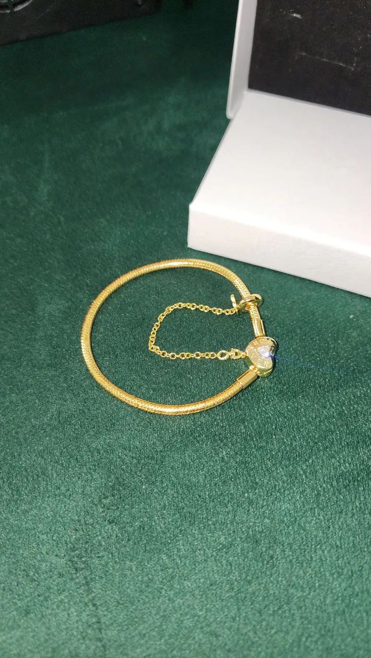 Pulseira de prata 925 com banho de ouro - Foto 3