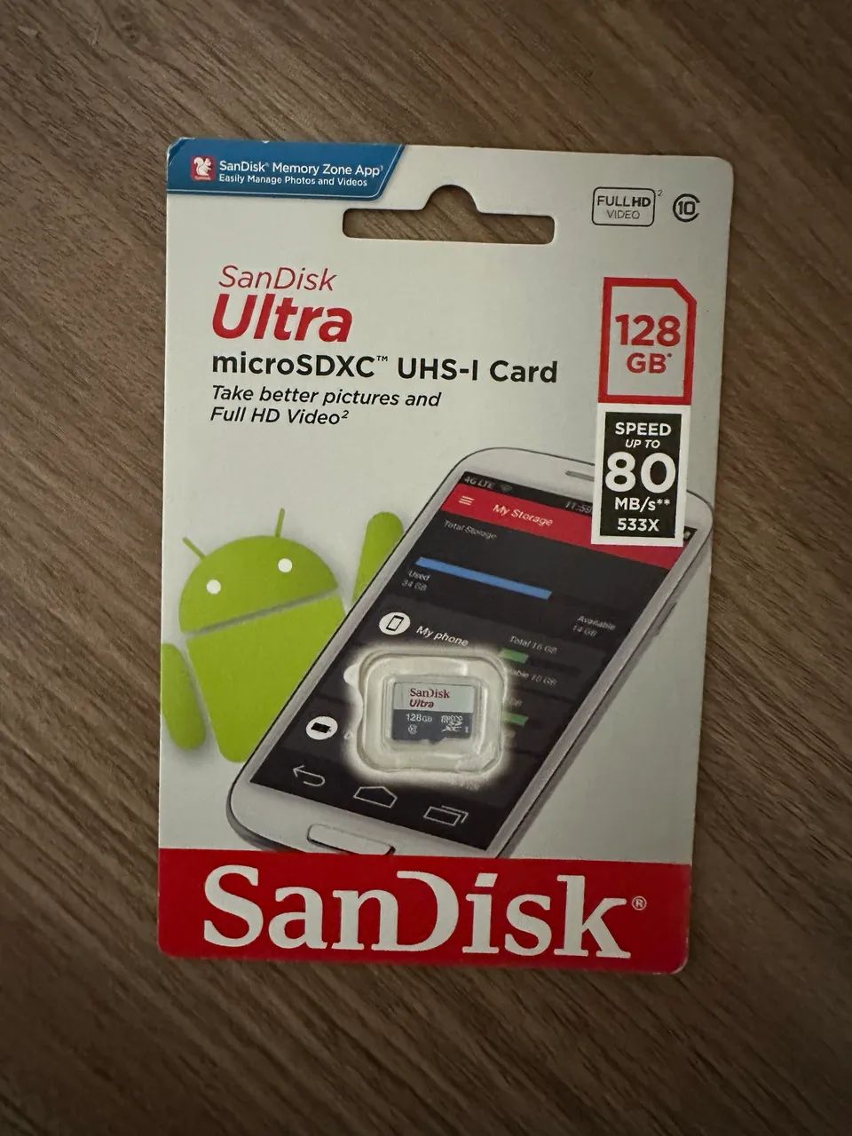 Micro sd Sandisk 128 gb LACRADO ORIGINAL