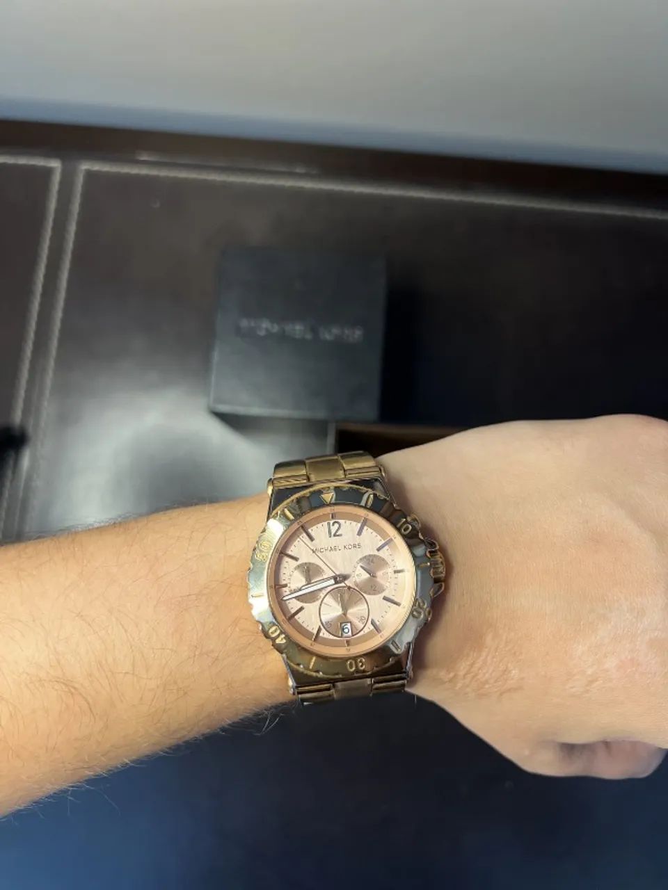 Relógio Michael Kors MK-5314 Cronógrafo Prata e Rosé