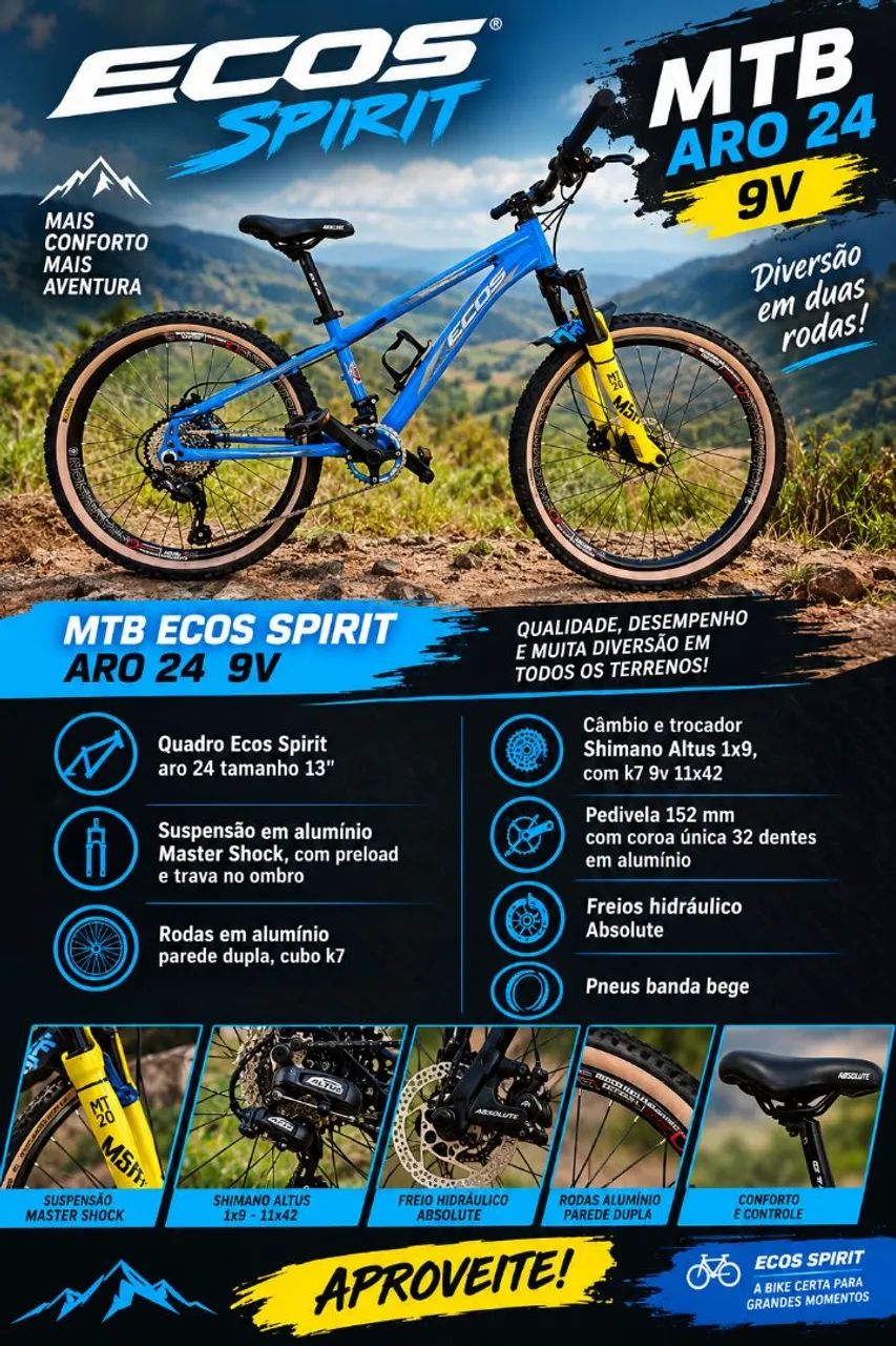 Mtb aro 24 Ecos Spirit 9v