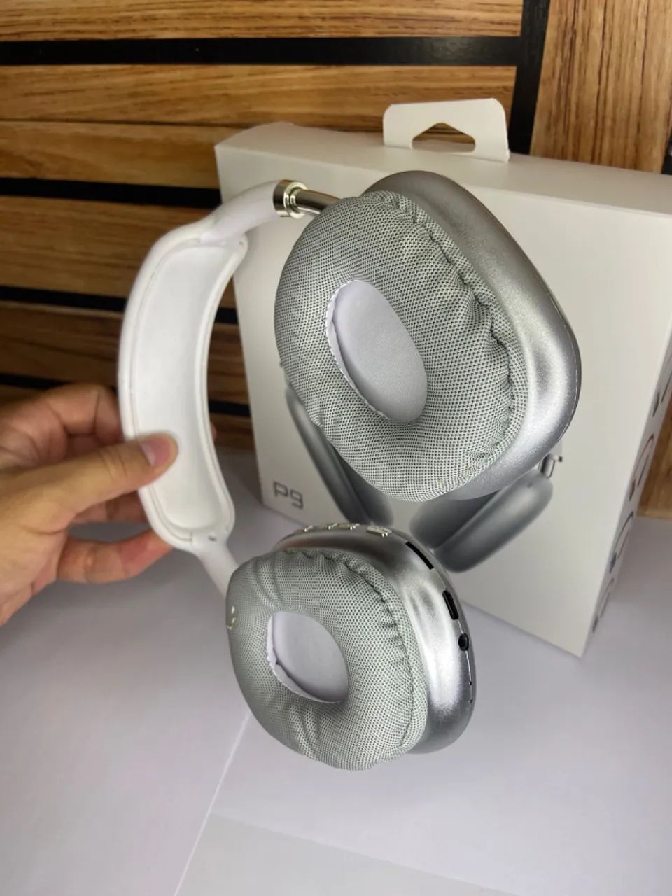 Fone de ouvido Headphone Bluetooth iOS Android P9 branco - Foto 2