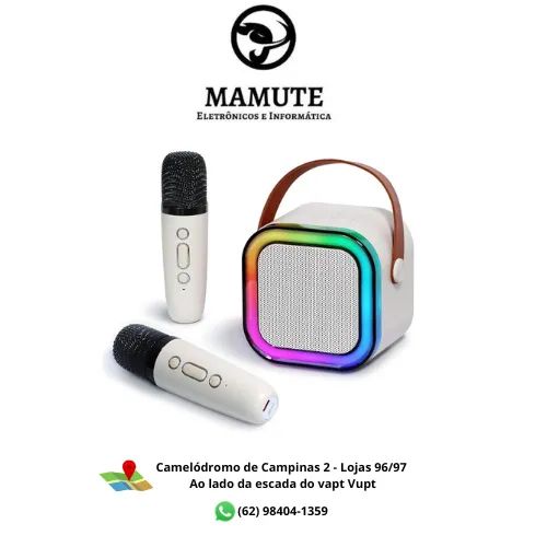 Caixa de Som bluetooth Karaoke com 2 Microfones Infantil