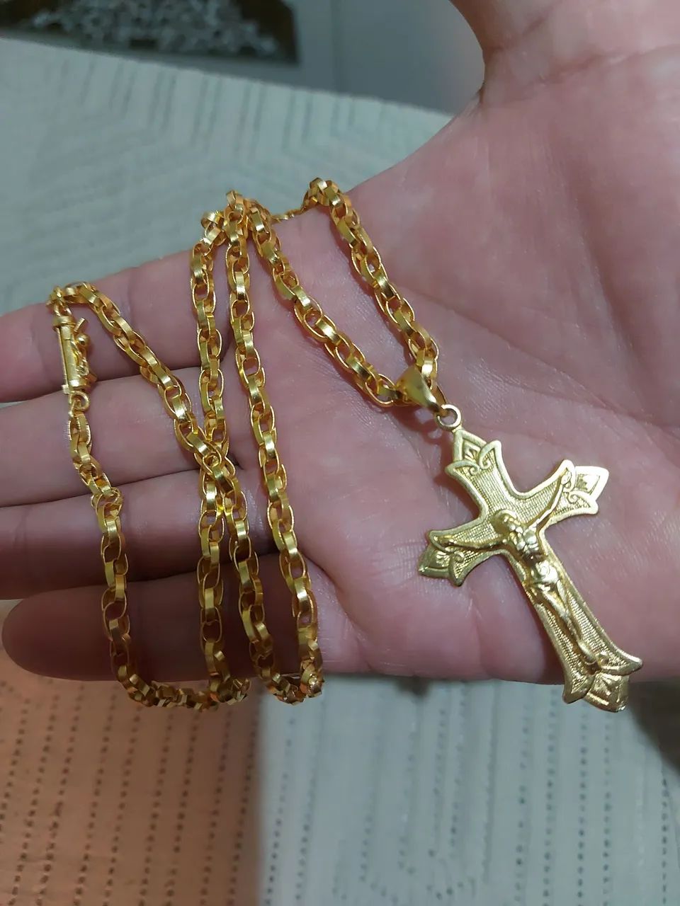 Cordão de prata banhado a ouro  - Foto 5