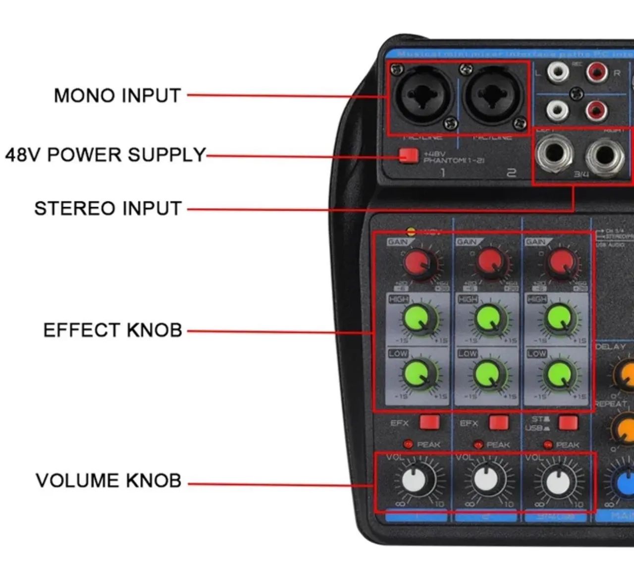 Mesa mixer Interface Profissional 4 Canais MP3 (NOVA) - Foto 4